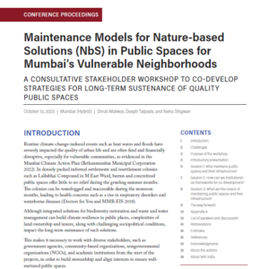 Maintenance Models NbS Maintenance Models for Nature-based Solutions (NbS) in Public Spaces for Mumbai’sVulnerable Neighborhoods